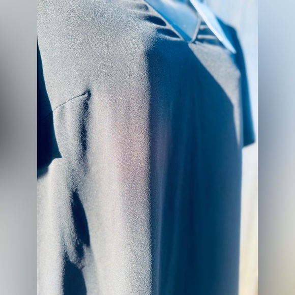 “New Zara Black Midi Dress with Tags - High Neck, Short Sleeves, Size L, Made in - Picture 7 of 15